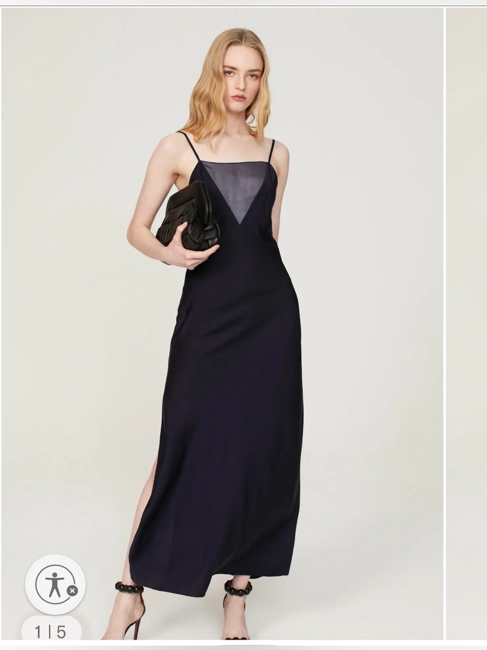 Marina Moscone Plunge Slip Dress, Size 4.